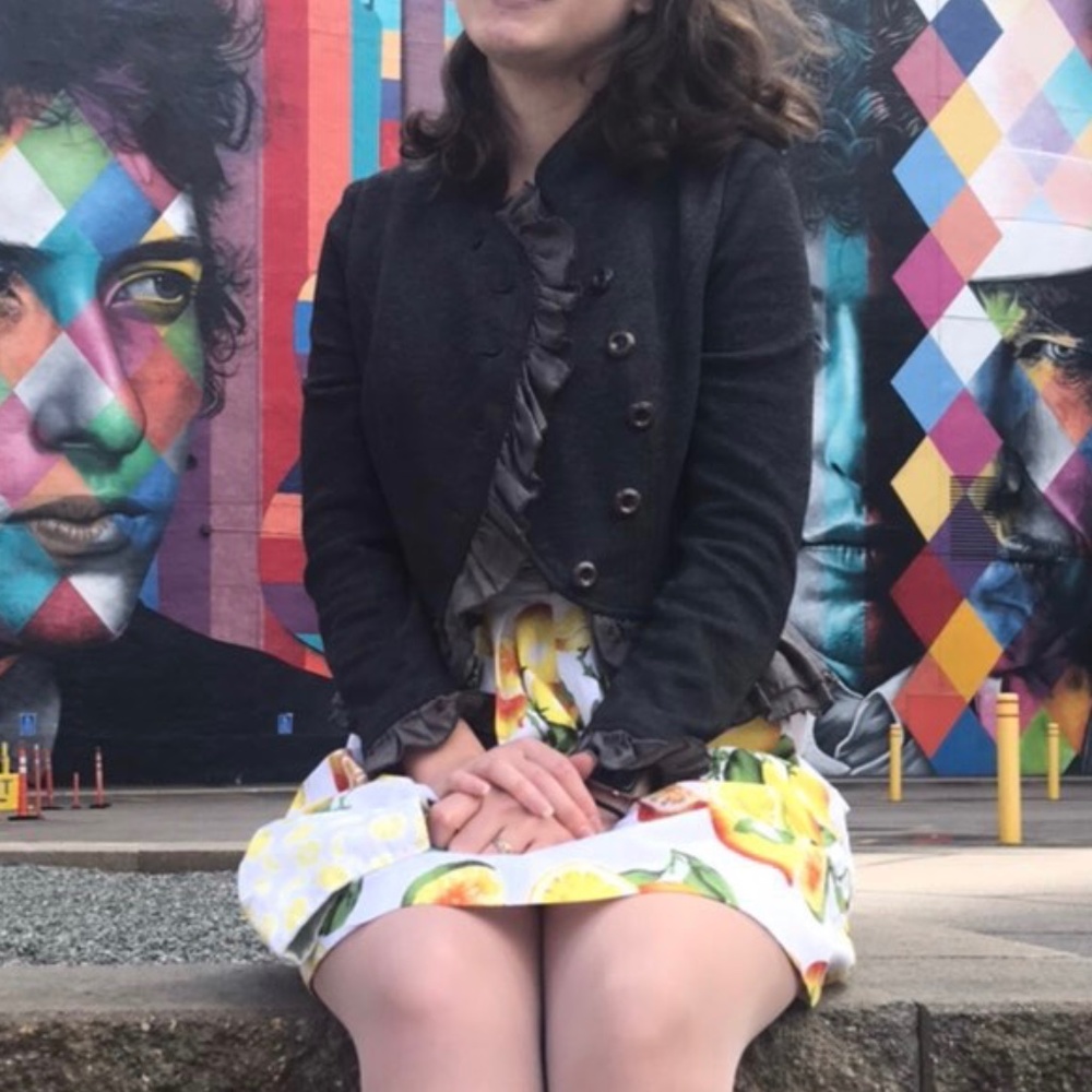 Grey/purple asymmetrical button up sweater jacket